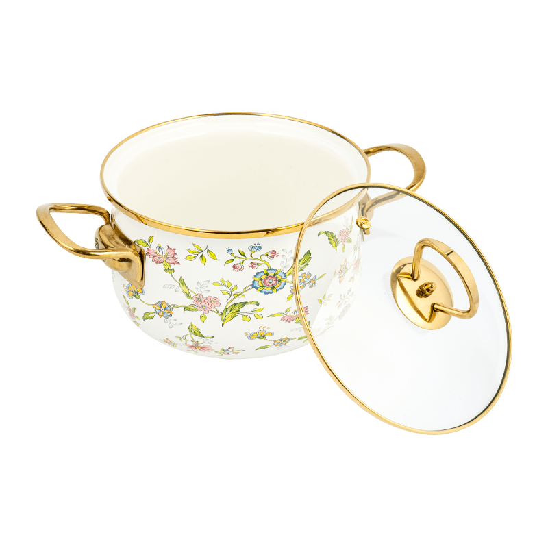 806D-5 สแตนเลสกลม RIM Stockpot Simmer Enamel Pot