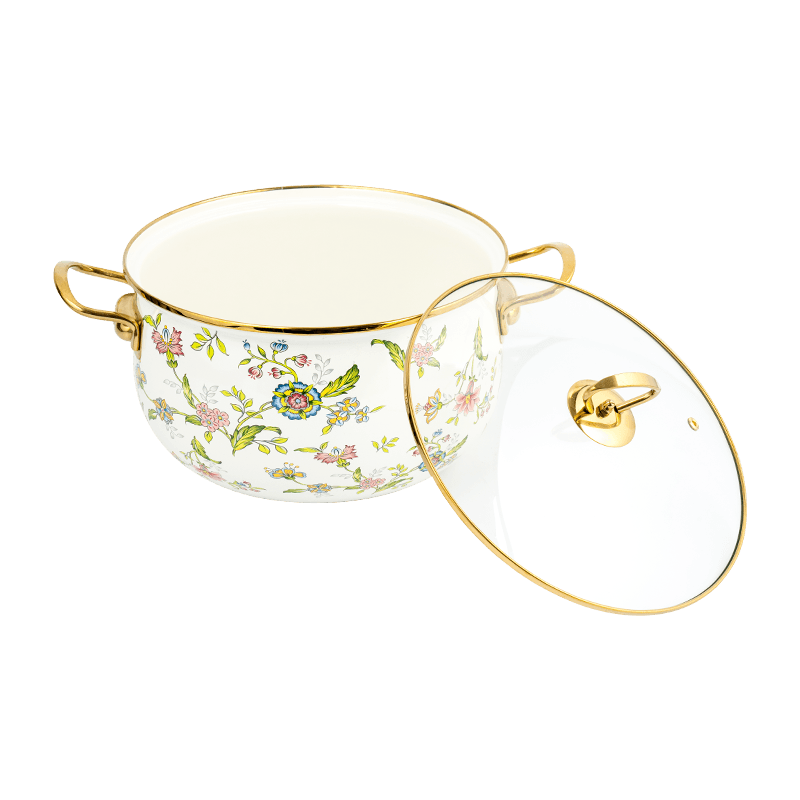 806D-5 สแตนเลสกลม RIM Stockpot Simmer Enamel Pot