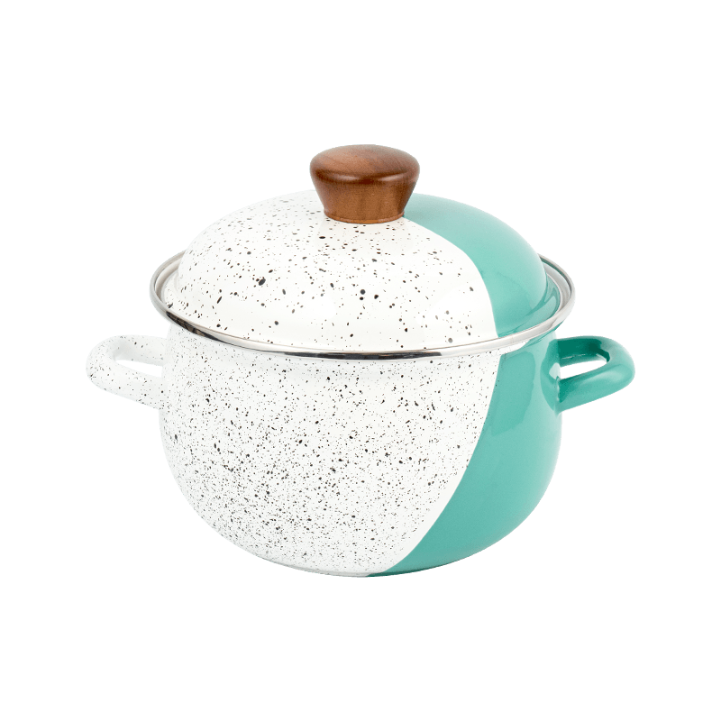 806D-5 สแตนเลสกลม RIM Stockpot Simmer Enamel Pot