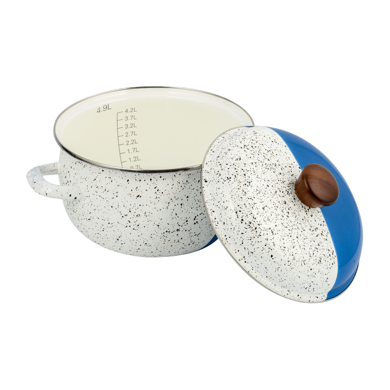 806D-5 สแตนเลสกลม RIM Stockpot Simmer Enamel Pot