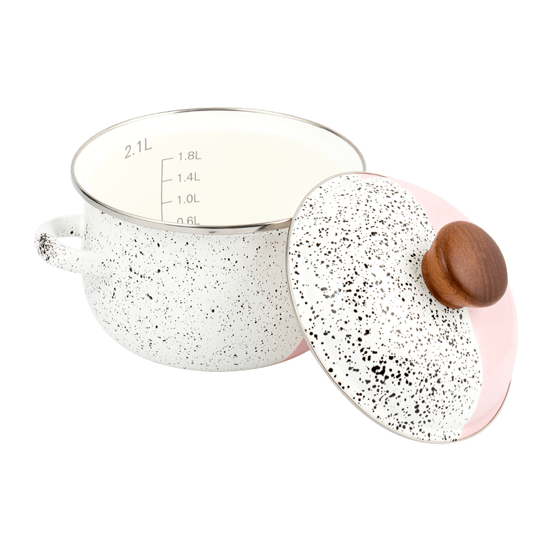 806D-5 สแตนเลสกลม RIM Stockpot Simmer Enamel Pot