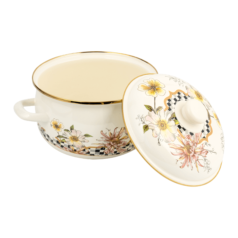 806D-5 สแตนเลสกลม RIM Stockpot Simmer Enamel Pot