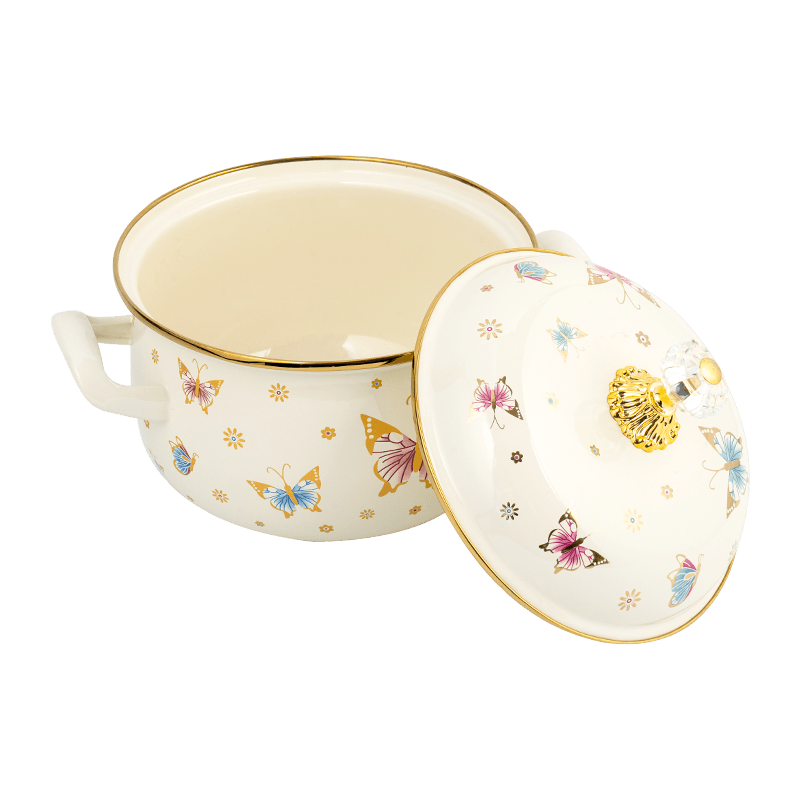 806D-5 สแตนเลสกลม RIM Stockpot Simmer Enamel Pot