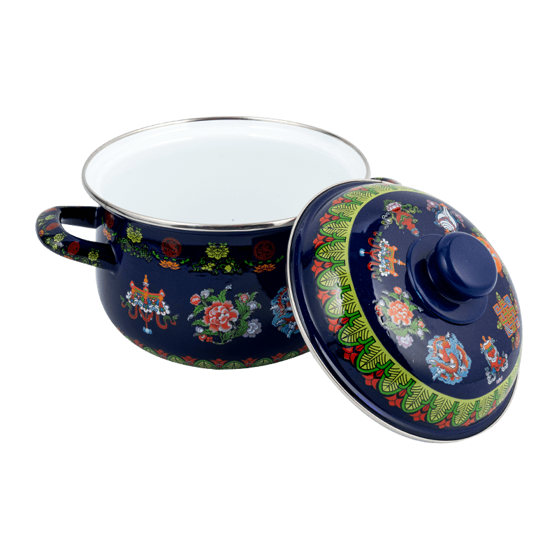 806D-5 สแตนเลสกลม RIM Stockpot Simmer Enamel Pot