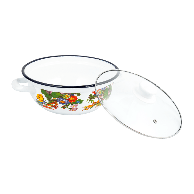 406d เคลือบสแตนเลสรอบ Rim Seafood Stockpot