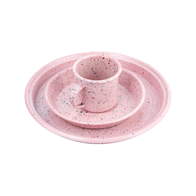 ชุดกาน้ำชาเคลือบฟันดอกไม้ยุโรป