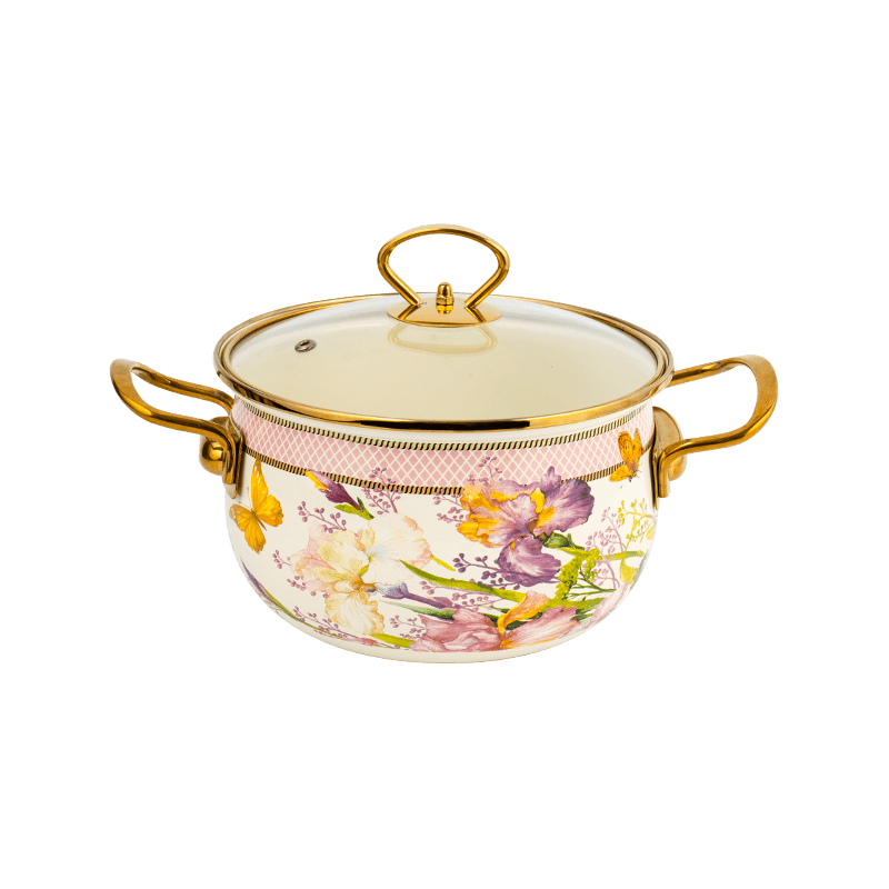 806D-5 สแตนเลสกลม RIM Stockpot Simmer Enamel Pot