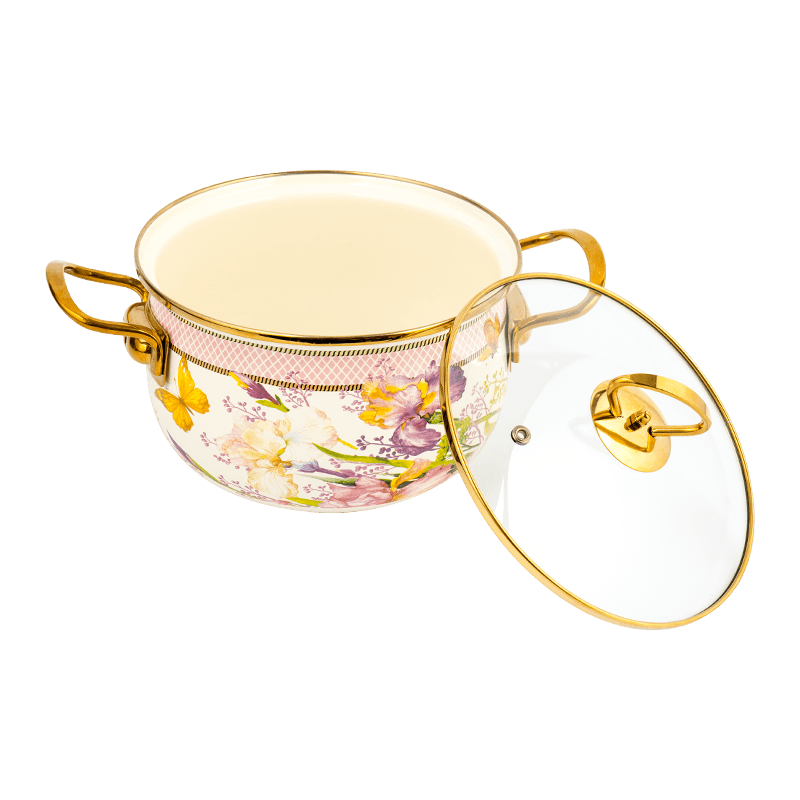 806D-5 สแตนเลสกลม RIM Stockpot Simmer Enamel Pot