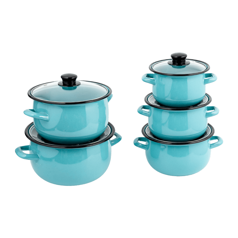 806D-5 สแตนเลสกลม RIM Stockpot Simmer Enamel Pot