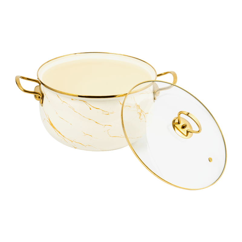 806D-5 สแตนเลสกลม RIM Stockpot Simmer Enamel Pot