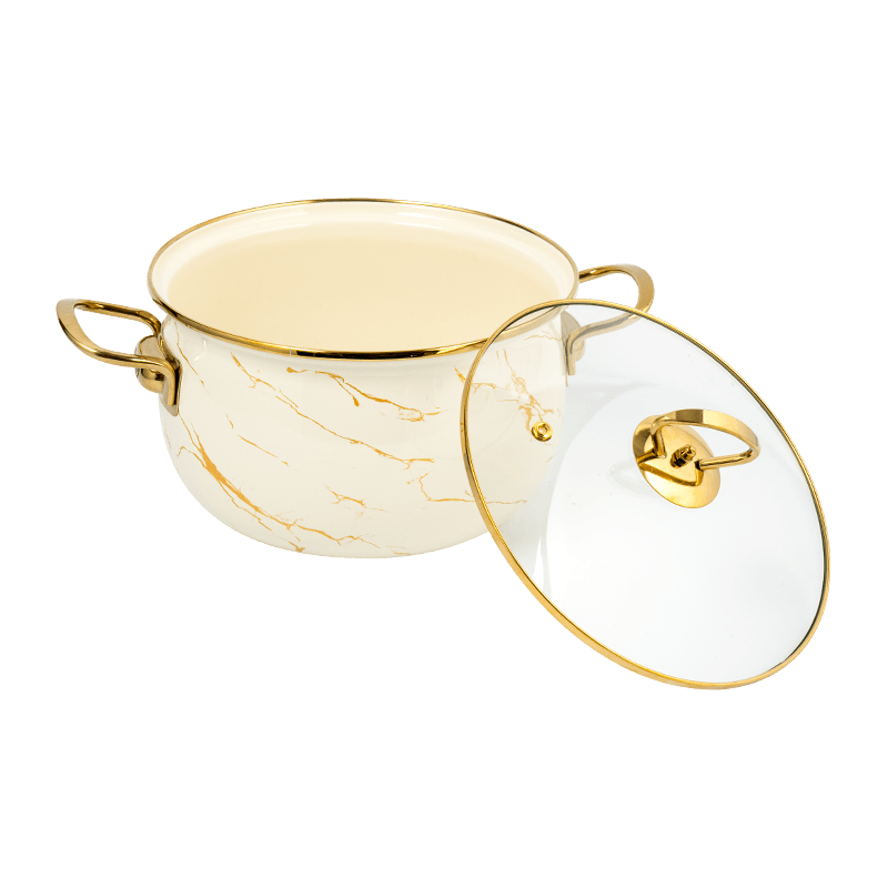 806D-5 สแตนเลสกลม RIM Stockpot Simmer Enamel Pot